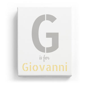 G is for Giovanni - Stylistic
