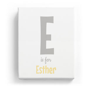 E is for Esther - Cartoony