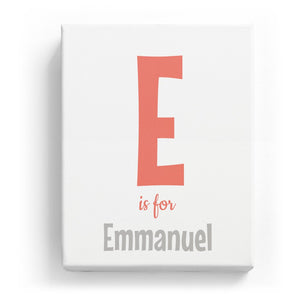 E is for Emmanuel - Cartoony