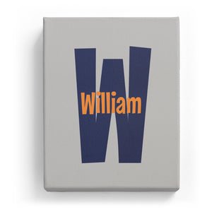 William Overlaid on W - Cartoony